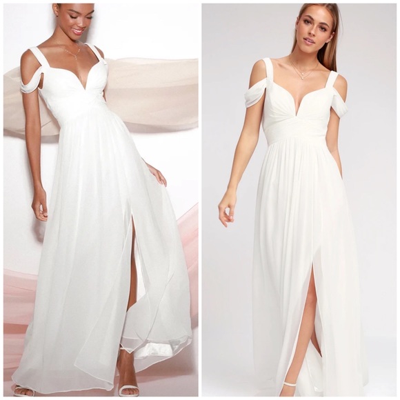 Lulus Dresses & Skirts - Lulu's Bariano Ocean Of Elegance Ivory Maxi Dress XS